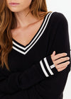 The Upside Duet V Neck Knit Sweater - Black