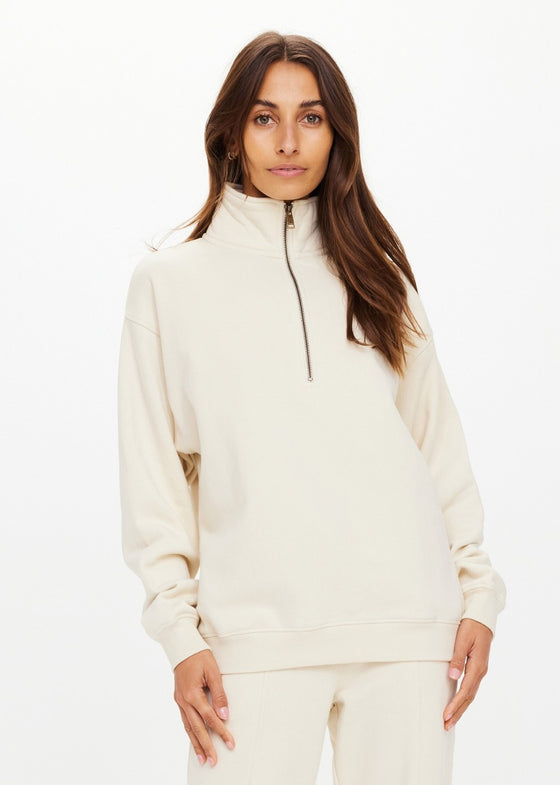 The Upside Hamilton Wren Half Zip Sweater -White
