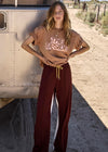 The Upside Marnie Panelled  Wide Leg - Bordeaux
