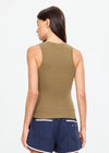 The Upside Abby V Neck Tank Top - Olive
