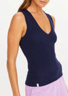 The Upside Abby V Neck Tank Top - Navy