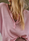 The Upside Rylee Knit Button Top - Rose Water