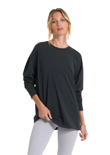 Vuori Long-Sleeve Feather Tee - Washed Black