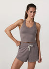 Vuori Halo Performance Crop Tank 2.0 - Huckleberry Heather