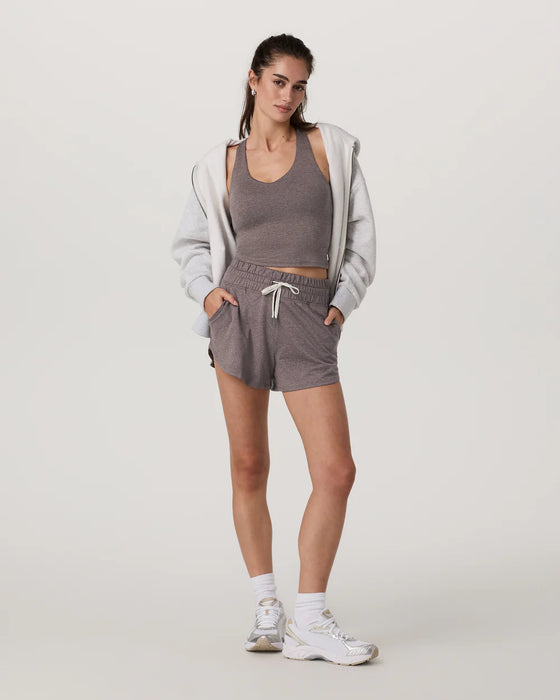 Vuori Halo Performance Crop Tank 2.0 - Huckleberry Heather