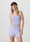 Vuori Halo Performance Crop Tank 2.0 - Lavender Mist Heather