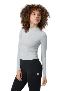  Vuori Long Sleeve Ruched Tee - Pale Grey Heather