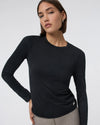 Vuori Long-Sleeve Lux Crew Tee - Black