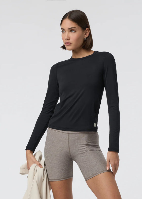 Vuori Long-Sleeve Lux Crew Tee - Black