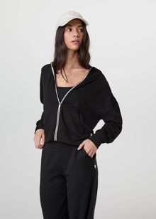 Vuori Halo Modern Full Zip Hoodie - Solid Black