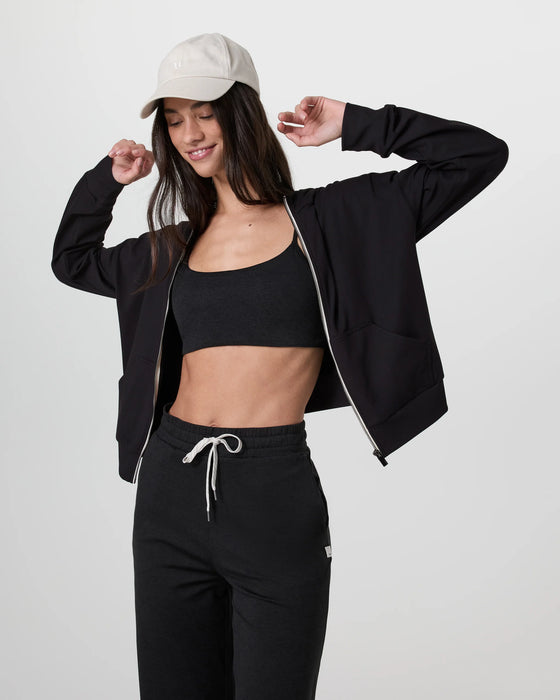 Vuori Halo Modern Full Zip Hoodie - Solid Black