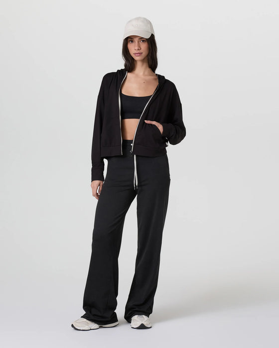 Vuori Halo Modern Full Zip Hoodie - Solid Black