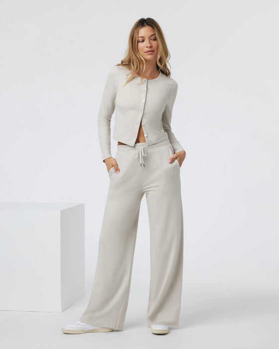 Vuori Halo Essential Wideleg - Ecru Heather
