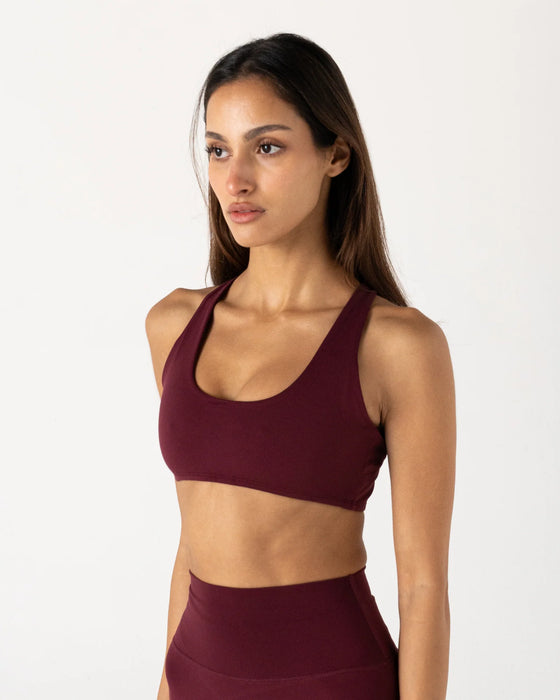 Vang Athletica Form Cross Crop - Burgundy