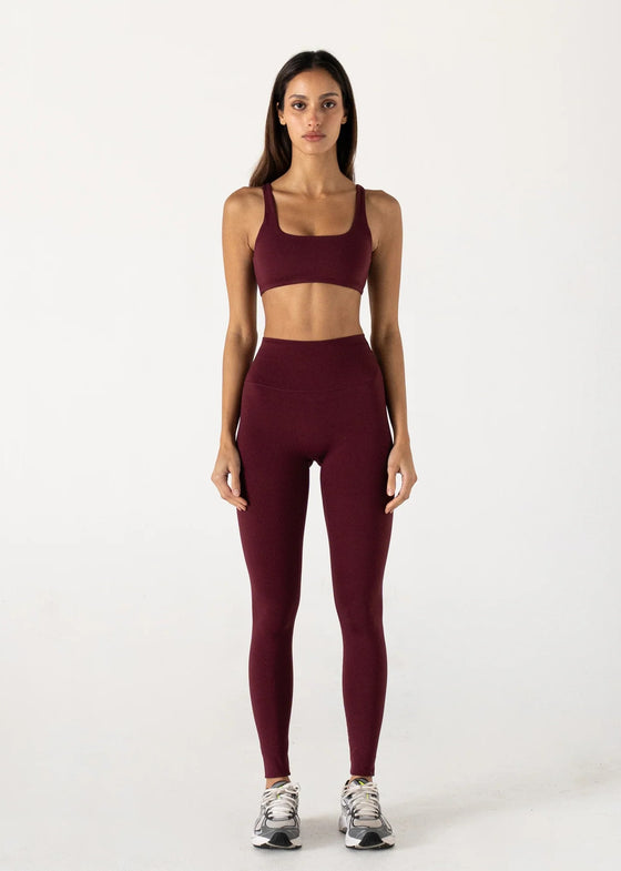 Vang Athletica Form Full Length Leggings - Burgundy