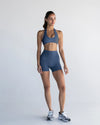 Vang Athletica Halter Crop - Ocean Blue