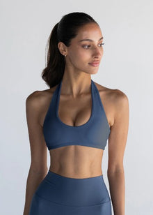  Vang Athletica Halter Crop - Ocean Blue