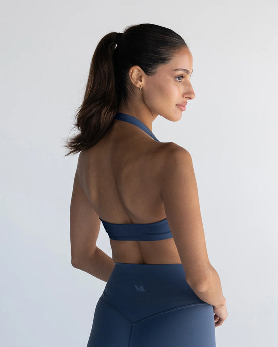 Vang Athletica Halter Crop - Ocean Blue