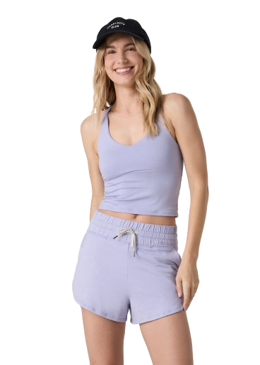 Vuori Halo Performance Crop Tank 2.0 - Lavender Mist Heather