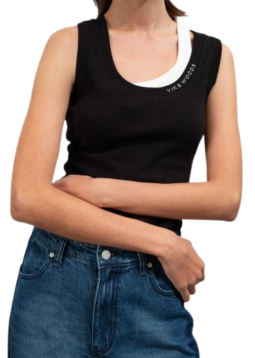Viktoria & Woods Vik & Woods Tank - Black VIK & WOODS Embroidery