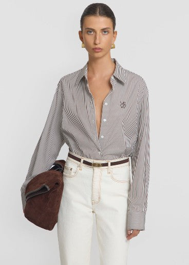 Viktoria & Woods Trinity Shirt - Cocoa Stripe