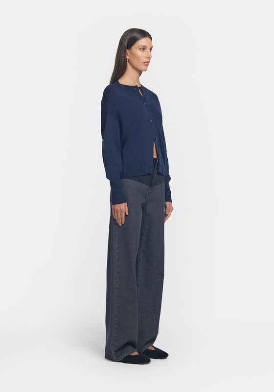 Viktoria & Woods Hart Merino Cardigan - Eclipse Marle