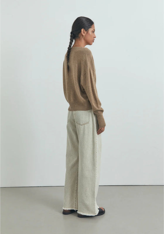 Viktoria & Woods Hart Merino Cardigan - Wicker Marl