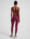 Beyond Yoga Caught In The Midi High Waist Legging - Pomegranate Heather