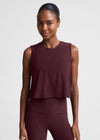 Beyond Yoga Featherweight Minimal Cropped Tank - Cabernet Heather