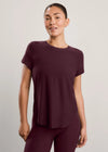 Beyond Yoga Featherweight On The Down low Tee - Cabernet Heather