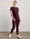 Beyond Yoga Featherweight On The Down low Tee - Cabernet Heather