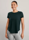 Beyond Yoga Featherweight On The Down low Tee - Dark Ivy Heather