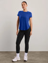 Beyond Yoga Featherweight On The Down low Tee - Ultra Blue Heather