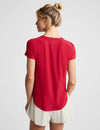 Beyond Yoga Featherweight On The Down low Tee - Scarlet Red Heather