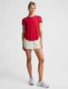 Beyond Yoga Featherweight On The Down low Tee - Scarlet Red Heather