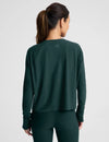 Beyond Yoga Featherweight Daydream Pullover -  Dark Ivy Heather