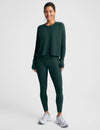 Beyond Yoga Featherweight Daydream Pullover -  Dark Ivy Heather