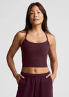 Beyond Yoga Spacedye Slim Racerback Cropped Tank - Cabernet Heather