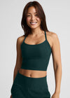 Beyond Yoga Spacedye Slim Racerback Cropped Tank - Dark Ivy Heather