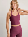 Beyond Yoga Spacedye Slim Racerback Cropped Tank - Pomegranate Heather
