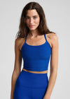 Beyond Yoga Spacedye Slim Racerback Cropped Tank - Ultra Blue Heather