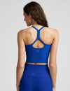 Beyond Yoga Spacedye Slim Racerback Cropped Tank - Ultra Blue Heather