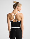 Beyond Yoga Spacedye Slim Racerback Cropped Tank - Darkest Night/Cloud White