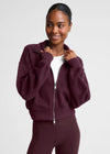 Beyond Yoga Double Zip Cropped Jacket  Cabernet