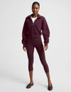 Beyond Yoga Double Zip Cropped Jacket  Cabernet
