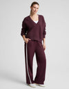 Beyond Yoga LuxeFleece 2.0 V-Neck Sweatshirt - Cabernet