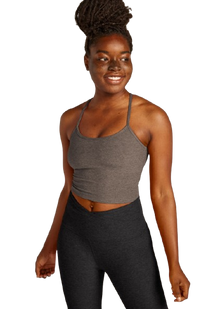  Beyond Yoga Spacedye Slim Racerback Cropped Tank - Soft Umber Heather