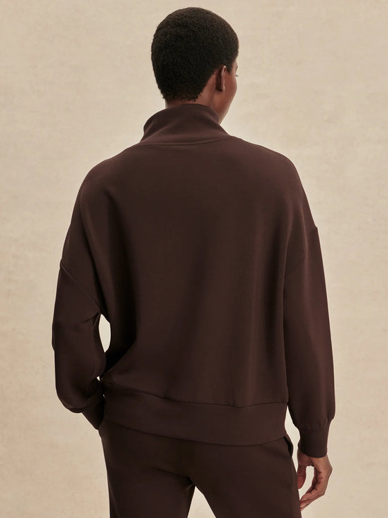 Varley Hawley Half Zip Sweat - Coffee Bean
