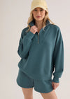 Varley Hawley Half Zip Sweat - Mallard Blue