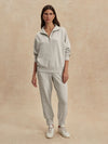 Varley Hawley Half Zip Sweat - - Light Grey Marl